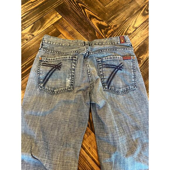 7 For All Mankind Cropped Jeans Women 27 Preppy Academia Twee Coquette Grunge - Picture 11 of 12